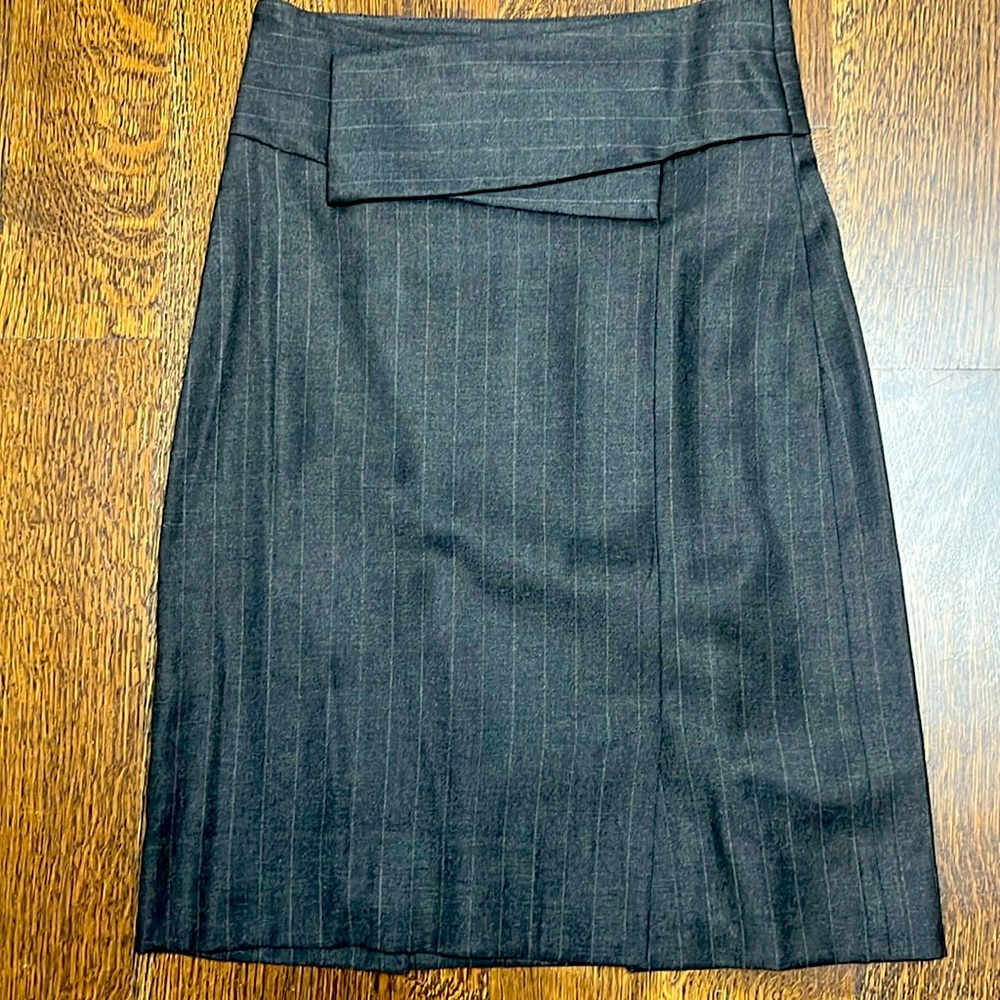Vintage Armani grey pinstriped wool skirt.  Size 2